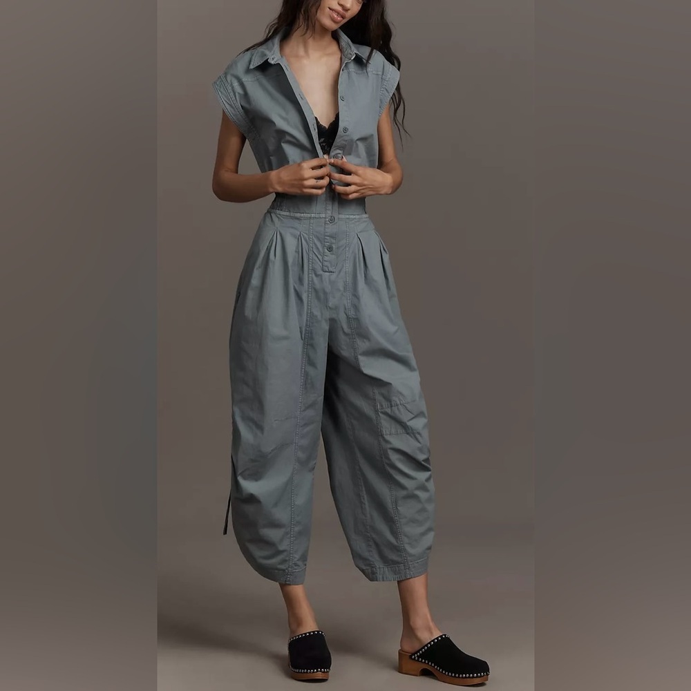 NWT Size XS - Anthropologie Cotton Shirting Parachute Jumpsuit (NWT US$ 178)
